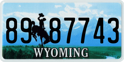 WY license plate 8987743