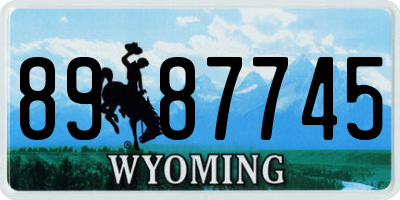 WY license plate 8987745