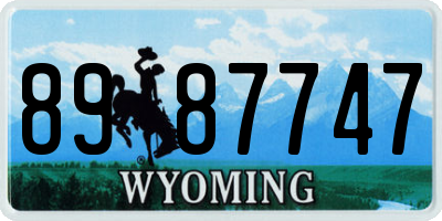 WY license plate 8987747