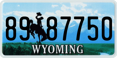 WY license plate 8987750