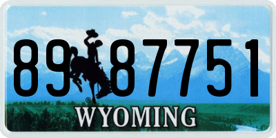 WY license plate 8987751
