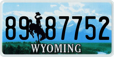 WY license plate 8987752