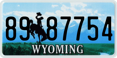WY license plate 8987754