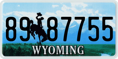 WY license plate 8987755