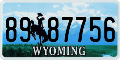 WY license plate 8987756