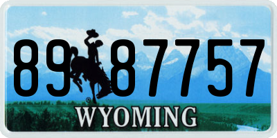 WY license plate 8987757
