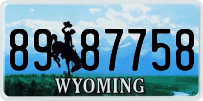WY license plate 8987758