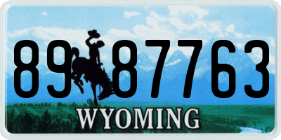 WY license plate 8987763