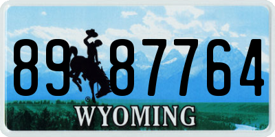 WY license plate 8987764
