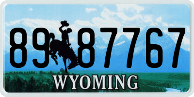 WY license plate 8987767