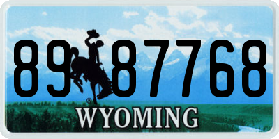 WY license plate 8987768
