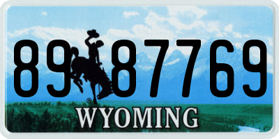 WY license plate 8987769