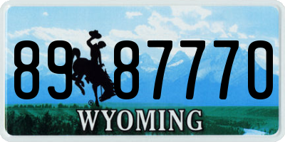 WY license plate 8987770