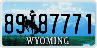 WY license plate 8987771