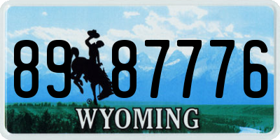 WY license plate 8987776