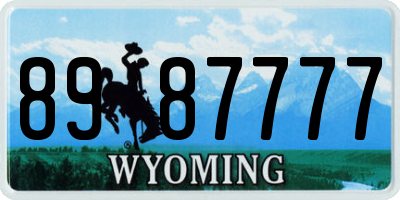 WY license plate 8987777