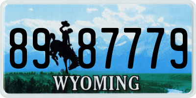 WY license plate 8987779