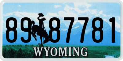 WY license plate 8987781