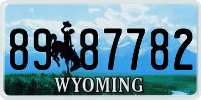 WY license plate 8987782