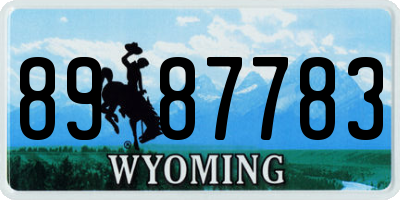 WY license plate 8987783