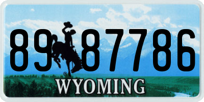 WY license plate 8987786