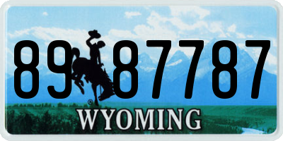 WY license plate 8987787