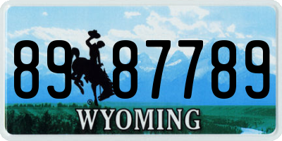 WY license plate 8987789