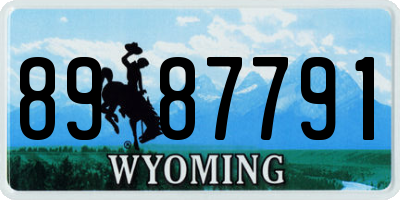 WY license plate 8987791