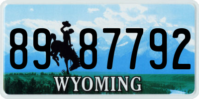 WY license plate 8987792