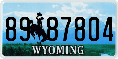 WY license plate 8987804