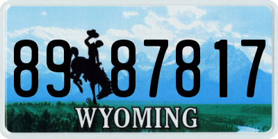 WY license plate 8987817