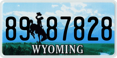 WY license plate 8987828