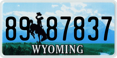 WY license plate 8987837