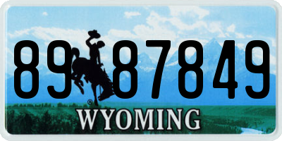 WY license plate 8987849