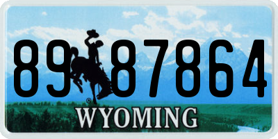 WY license plate 8987864