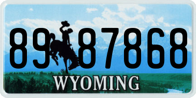 WY license plate 8987868
