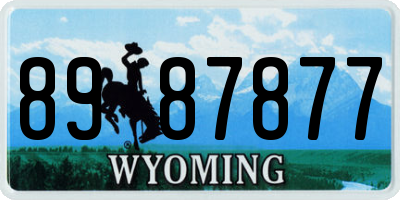 WY license plate 8987877