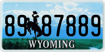 WY license plate 8987889