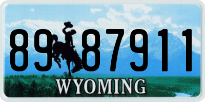 WY license plate 8987911