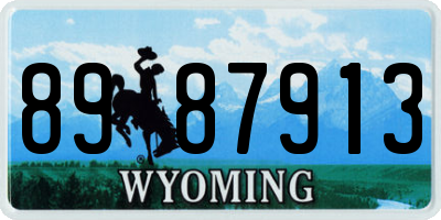WY license plate 8987913
