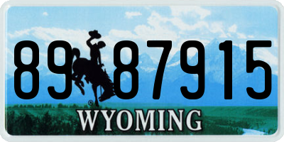 WY license plate 8987915