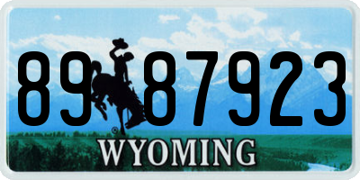 WY license plate 8987923