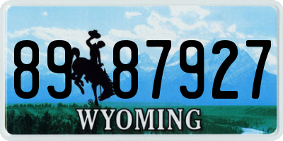 WY license plate 8987927