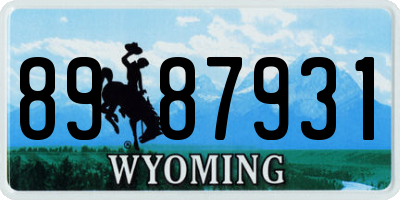WY license plate 8987931