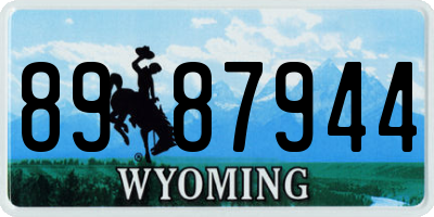 WY license plate 8987944