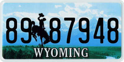 WY license plate 8987948