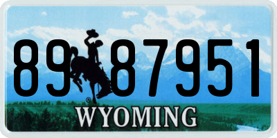 WY license plate 8987951