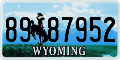 WY license plate 8987952