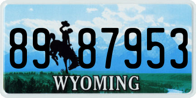 WY license plate 8987953