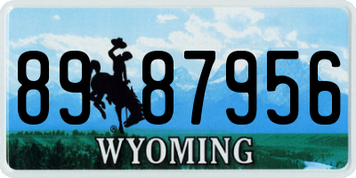 WY license plate 8987956